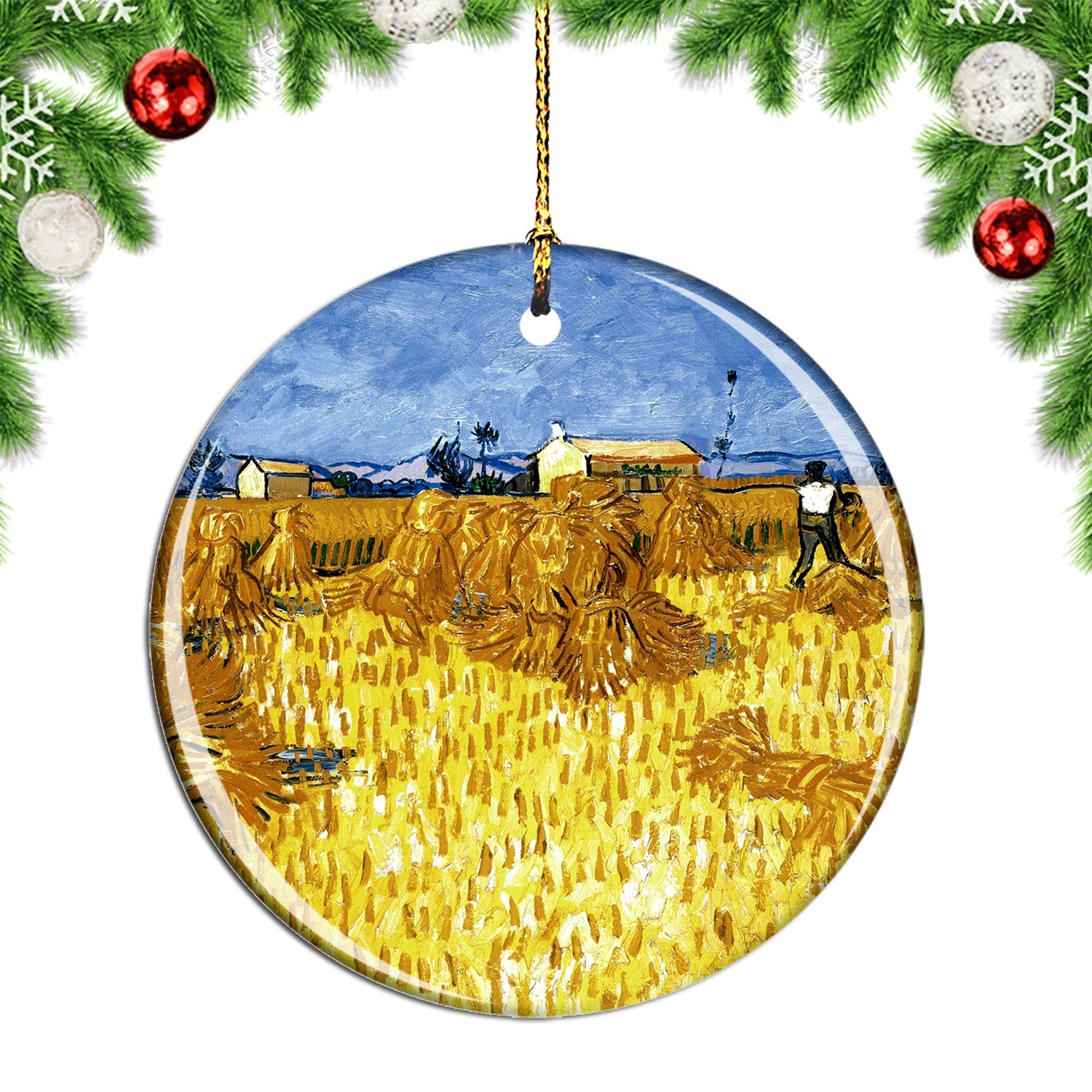 Van Gogh Harvest In Provence Painting Christmas ornament city travel souvenir