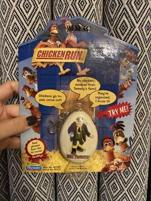 Playmates Chicken Run Mr Tweedy sprechender Schlüsselanhänger Clip auf Vintage Spielzeug