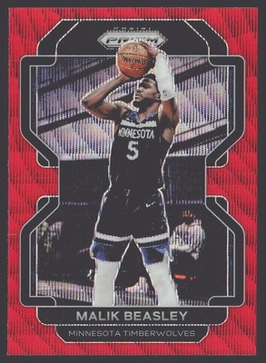 2021-22 Panini Prizm #98 Malik Beasley Ruby Wave