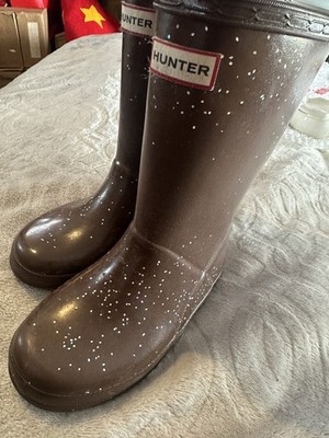 HUNTER Kids  Sparkle Boots  Brown US 11