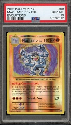 Pokemon Machamp XY Evolutions Reverse Holo Rare #59 PSA 10 Gem