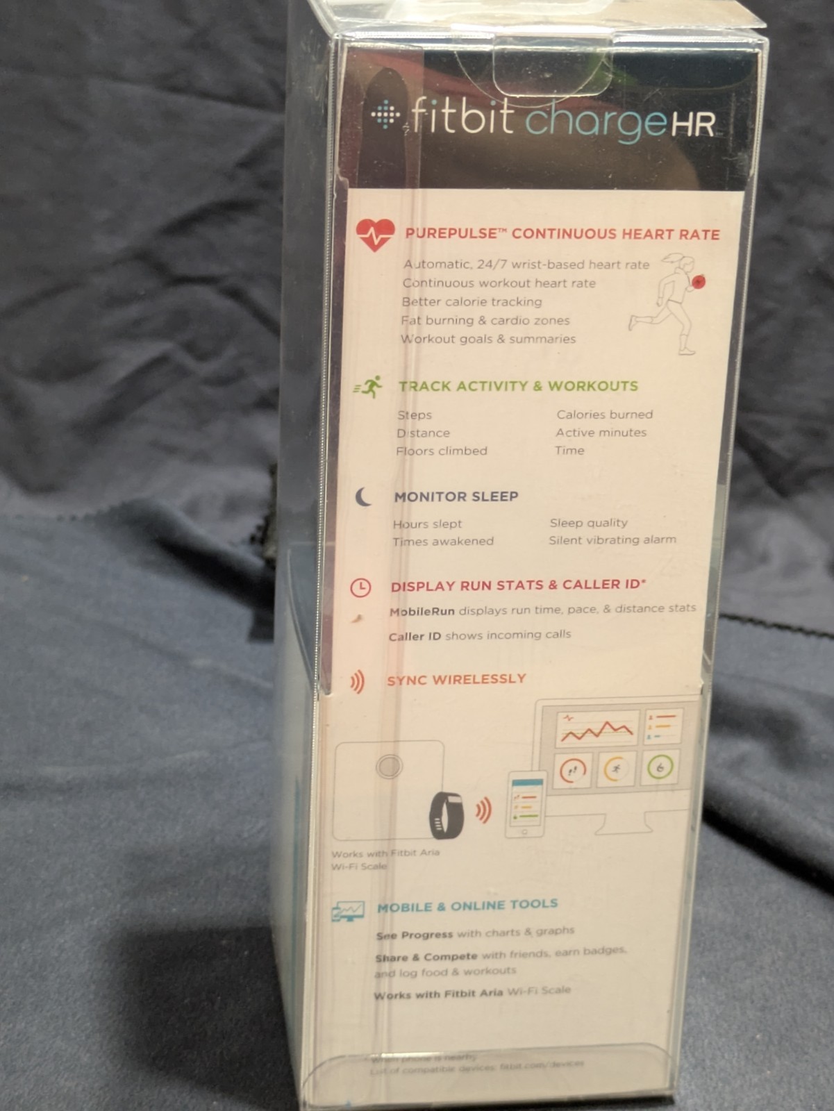 Fitbit Charge HR GPS Activity Tracker - Black, S SMALL - NEW Sealed - Thumbnail 6