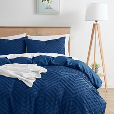 Hearth  Harbor Hearth Harbor Boho Duvet Cover - 3 Piece Tufted Navy Duvet