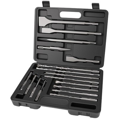 17 PCS  SDS Plus Rotary Hammer Drill Bits & Chisel Set with YG8C Carbide Tips
