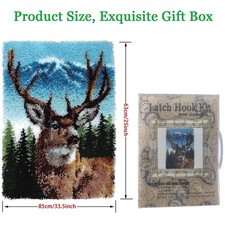 Large Deer Latch Hook Kit for Adults - DIY Handcraft