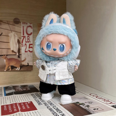 Silver Y2K Outfit for Labubu Gen 1/2/3   Handmade Clothes Set (No Doll)
