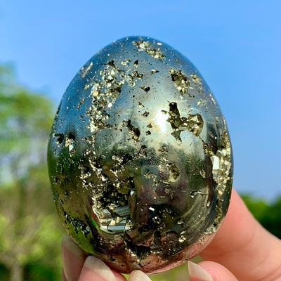 #ad 245G AAA Grade Natural Chalcopyrite Quartz Egg Crystal Mineral Reiki Healing $119.00