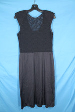 VTG Vassarette Black SHEER LACE BODICE Shoulder Pads NYLON SKIRT NIGHTGOWN 32/XS