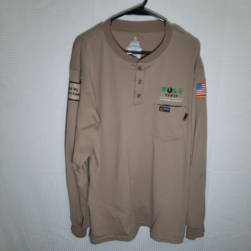 LAPCO FR XL Flame Resistant Shirt Volt Power Beige Long Sleeve NFPA 2112 Mexico