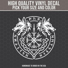 Wolf Runic Compass Decal For Cars Trucks Laptops Viking Norse Decal Wolf Runic Compass Decal For Cars Trucks Laptops Viking Norse Decal