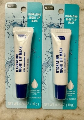  b Pure 2 Hydrating Night Lip Masks- Hyaluronic Acid, Vitamin E-NEW