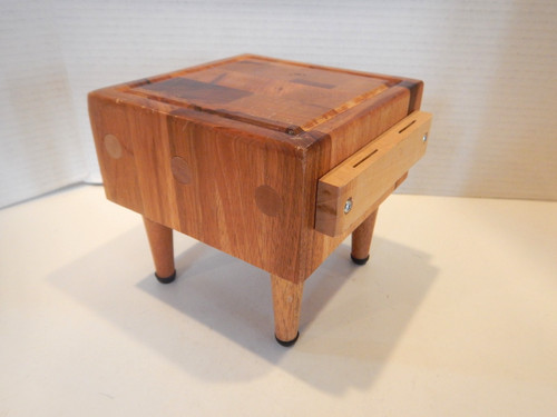 Vintage Nasco Japan 5 3/4” Mini Butcher Block W/ Legs  READ