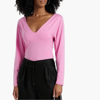 Iro Jenio Candy Pink Open Back V-Neck Top NWT XS