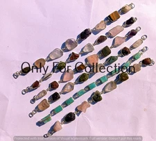 Amazonite & Mix Gemstone 925 Sterling Silver Plated Rough Bracelet Lot Jewelry