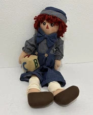 Raggedy Boy Doll 19” Doll by Delton Products Corp Sitting ABC cube