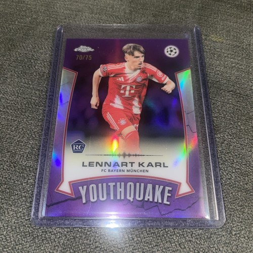 2025-26 Topps Chrome UEFA Lennart Karl Youthquake RC Purple /75 Fc Bayern Munich