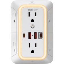 Surge Protector Outlet Extender, 6 Outlets  4 USB Ports with Fast Charging T...