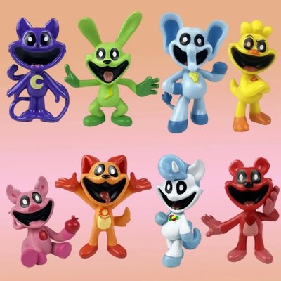 8Pcs Anime S-m-iling Catnaped Catnat Game Figures PVC Model Doll Toy Desktop
