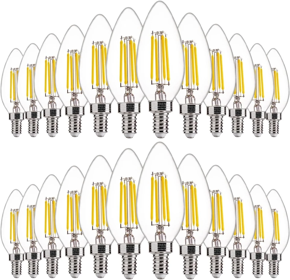 24 Pack Dimmable LED Candelabra Bulbs, 40W Equivalent, 5000K - Image 3 of 4