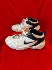 Nike Mens Size 10 White Navy Basketball Shoes pre-owned. Good condition