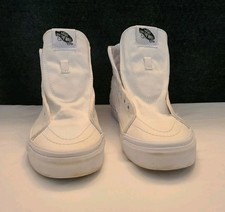 Vans Sk8-Hi White Canvas Unisex High-Top Sneaker Skate Shoes Y/M 5, W 6.5 READ