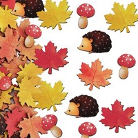 Herbst Streudeko Holz 70 StüCk Igel Pilze AhornbläTter Tischdeko Kinder Basteln