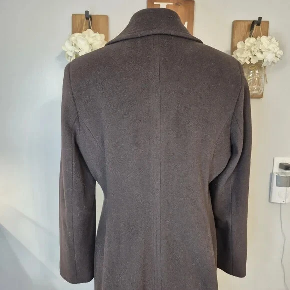 Calvin Klein Wool & Cashmere Blend Button Front Pea Coat Size 12 - Image 2 of 4