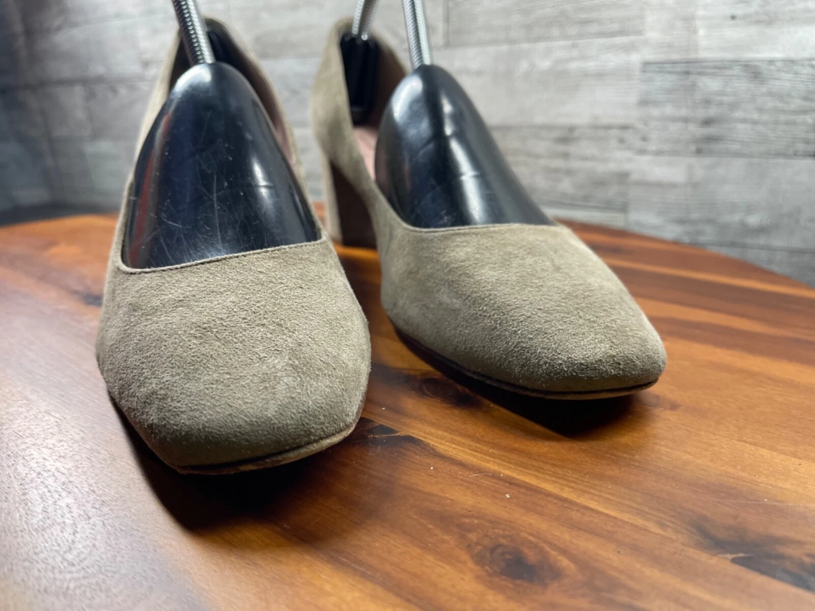 Scarpe Kate Spade Tacchi Donna 10M Kylah Marrone Scamosciato Punta Quadrata Comode Pump Block
