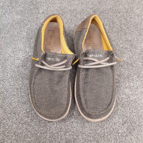 Hey Dude Wally Sox Shoes Slip On Loafer Youth 3 Women 4 Safari Brown Boys - Picture 7 of 11