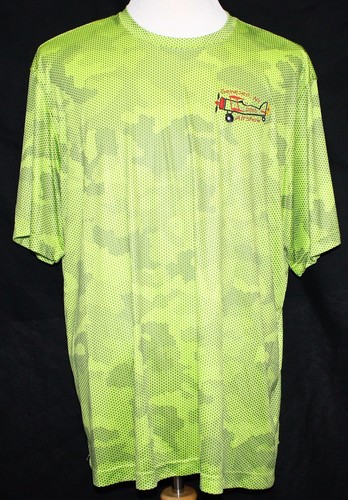 2015 GENESEO NY AIRSHOW Embroidered Airplane T-Shirt Lime Green 3XL Sport-Tek - Picture 2 of 7