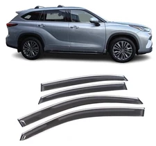 Window Visors Rain Guards Deflectors Fits Toyota Highlander 2014-2019 Smoke C...
