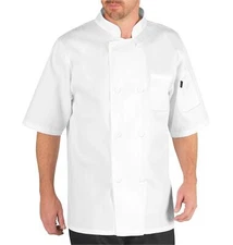 Men's Short Sleeve Unisex Classic Chef Coat M White