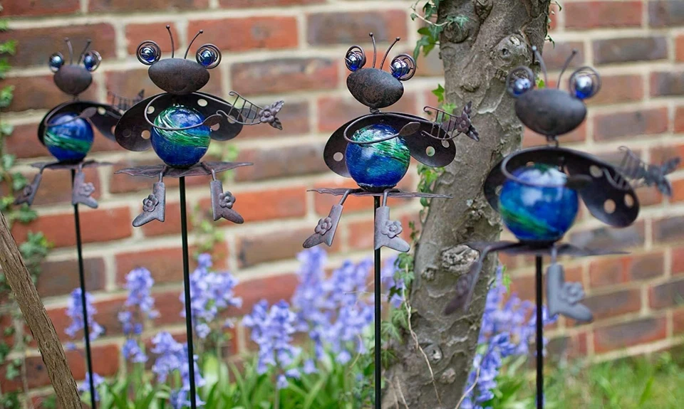 Juego de 4 atrapasoles Echo Valley - Ladybug brilla en la oscuridad estaca de jardín - 36" Foto 2 de 4