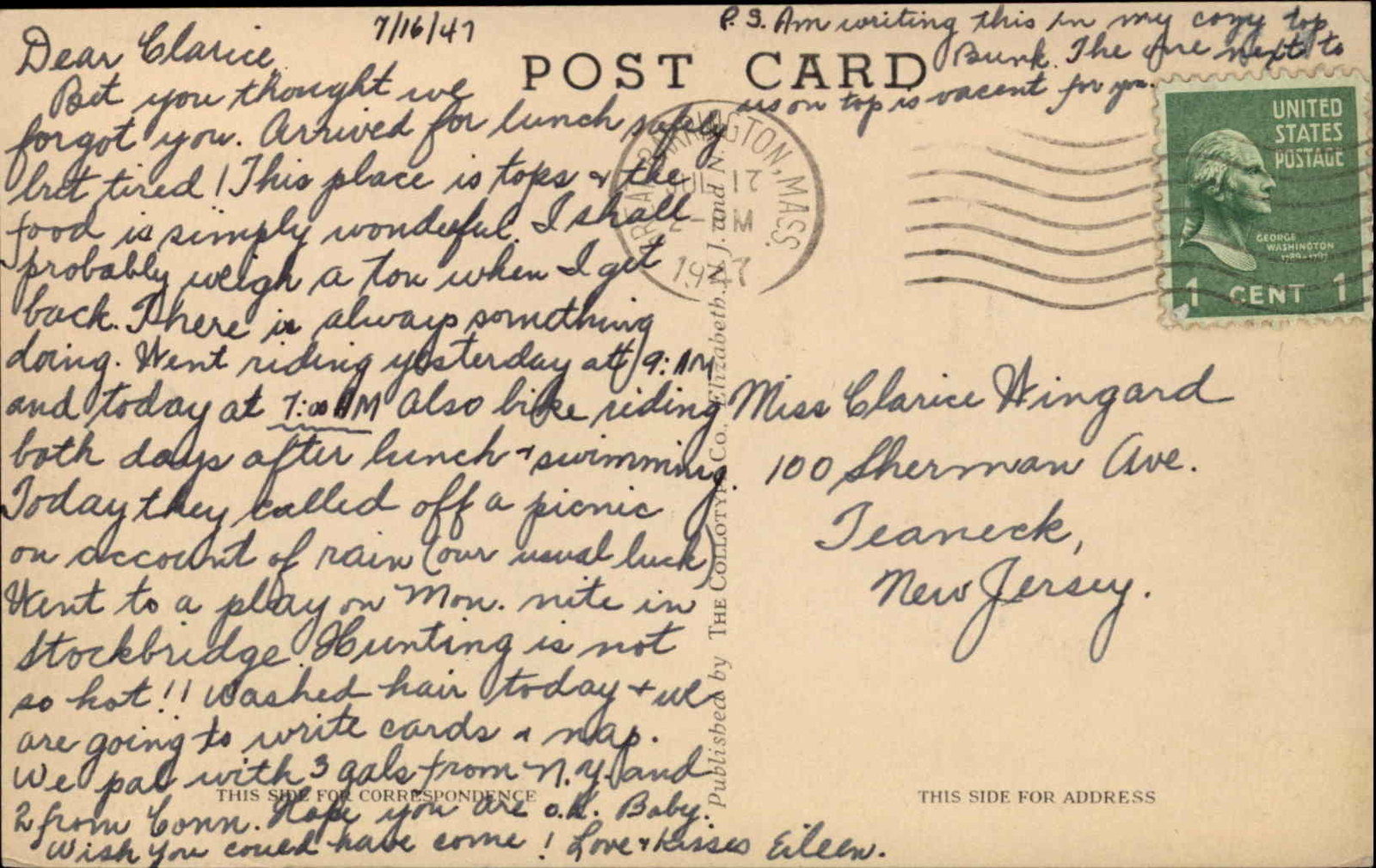 South Egremont Massachusetts MA Jug End Barn Horseback Riding Vintage