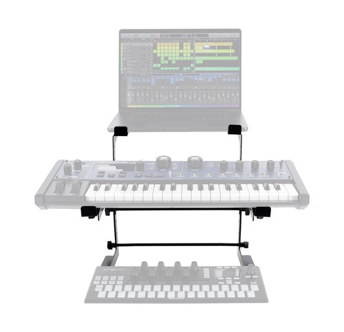 Rockville Rock2d2 Adjustable Dual Shelf DJ Controller Midi Keyboard Laptop Stand - Picture 5 of 9