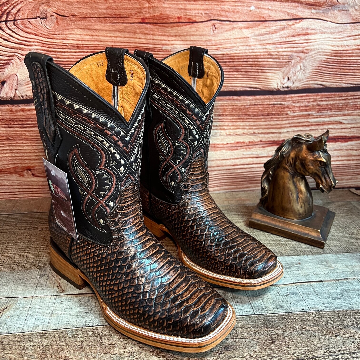 Botas vaqueras pitón western trabajadas a mano para hombre Botas Hombre Vaquera 695