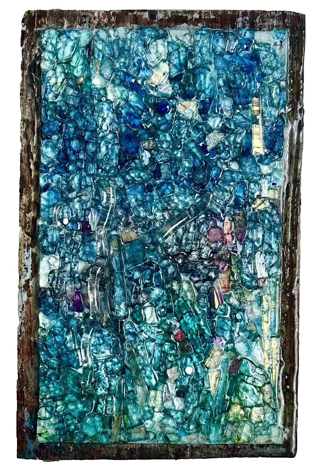 Resina abstracto arte mixta y Collage Arte