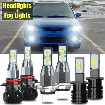 Para For Mazda Protege5 2002-2003 faro LED alto / bajo + Kit de luz antiniebla