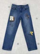 365 Kids Garanimals Blue Denim Varsity Dinosaurs Graphic Stretch Jeans Boys Sz 6