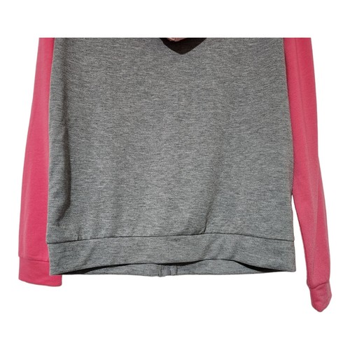 Girls Kidtopia Grey/Pink Full Zip Hoodie Sweatshirt Size Large NWT - Picture 9 of 11