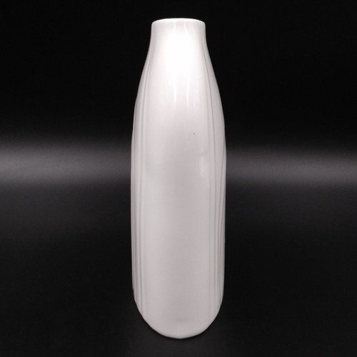 Art Deco White Ceramic Pottery Vase Curved Arches Drape Vintage UK - Picture 2 of 10