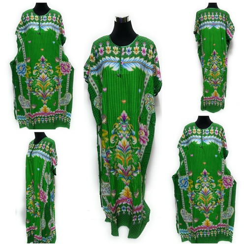 Loose Free Size Indonesian Kaftan Tunic Holiday Dress Beach Cover up Dubai Abaya - Picture 3 of 42