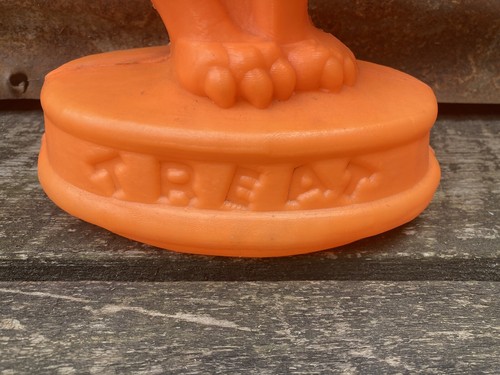 Vintage Halloween Blow Mold Orange Pumpkin & Black Cat Plastic 14 Inch - Picture 7 of 9