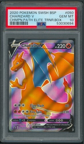 Pokémon: Charizard V Swsh050 PSA 10 Gem Mint + 1x Champion's Path BOOSTER -BOXED - Picture 1 of 5