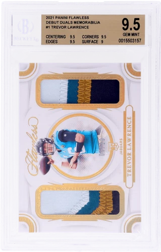 2021 Flawless Trevor Lawrence Debut Dual Memorabilia #1 /10 BGS 9.5 Rookie RC