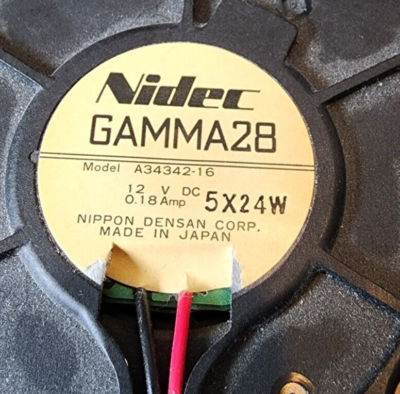 Nidec GAMMA28 5X24W Cooler Fan Mod A34342-16 55APP 2 wire Nidec GAMMA28 5X24W Cooler Fan Mod A34342-16 55APP 2 wire