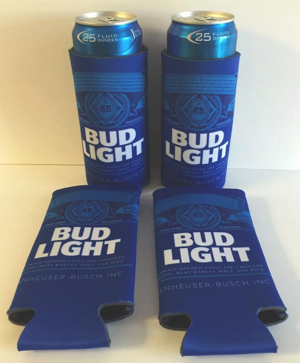 Bud Light Beer 24 / 25 Koozie Extra Oz Can Coolers - Set of Four