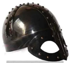 Medieval Viking Mask Knight Deluxe Helmet With Liner & Chin Strap
