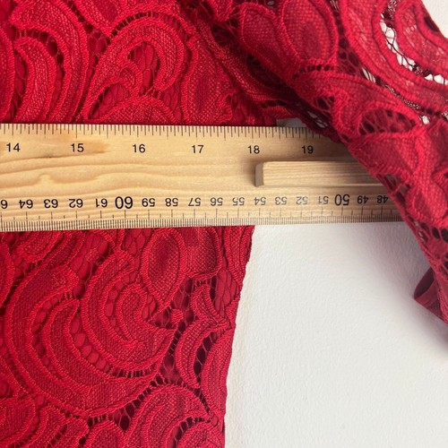 Adrianna Papell Dress UK 14 Red Floral Paisley Beaded Lace Embroidered Wedding - Picture 7 of 13