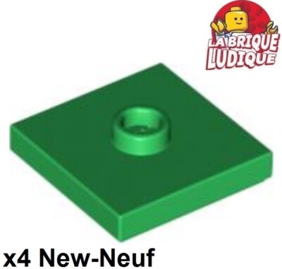 Lego 4x Platte Modified 2x2 Groove 1 Stud Tenon Center grün/green 87580 NEU